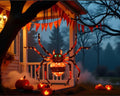 Giant 4.6Ft Halloween Light-Up Spider with 90 LED Lights - Outdoor Porch Decor - ZZ-006