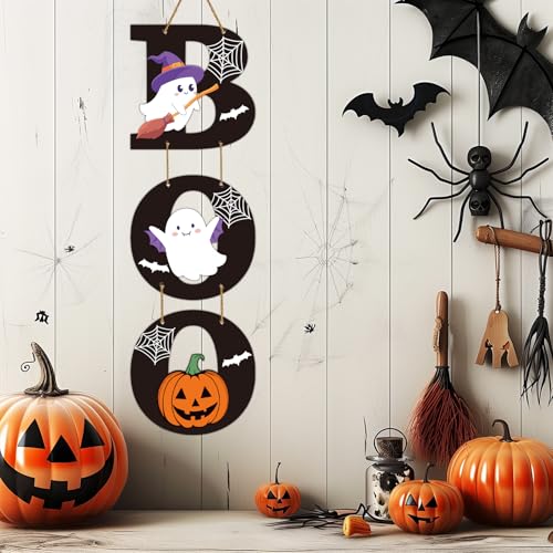 Halloween Door Decorations Ghost Pumpkin Sign Wall Hanging Festive Decor