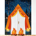 Camping Party Door Banner Set with Campfire & Forest Scene Decorations