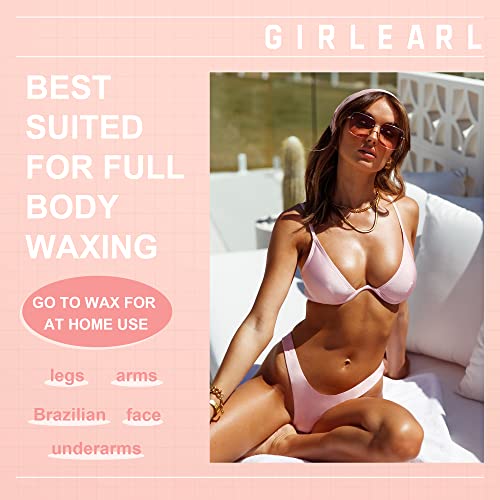 GIRLEARLE 1lb Unscented Hard Wax Beads for Hair Removal - White, Pack of 1