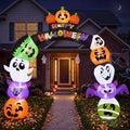 8FT Halloween Pumpkin Inflatable Archway with LED Lights for Outdoor Yard Decor