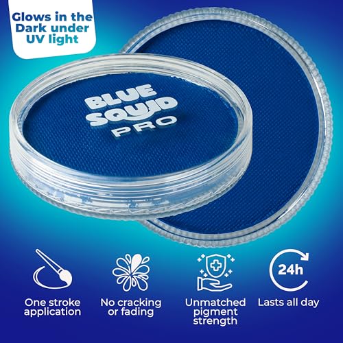 Neon Blue Face & Body Paint - Water Activated, 30g for Costume & Halloween