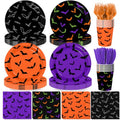 Halloween Bat Tableware Set 144 pcs Disposable Plates Cups Napkins Forks
