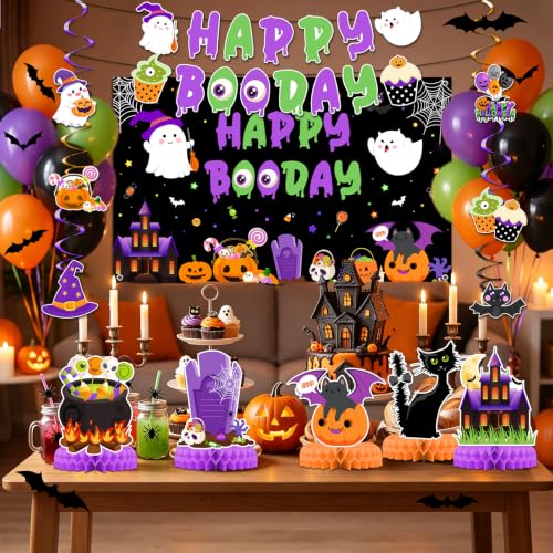 Halloween Birthday Party Decorations Kit Ghost Pumpkins Banner Balloons