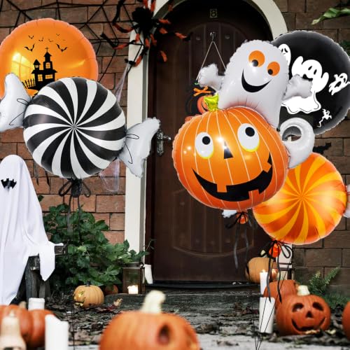 Halloween Balloons Set with Ghost Pumpkin Variation - Indoor Outdoor Decorations