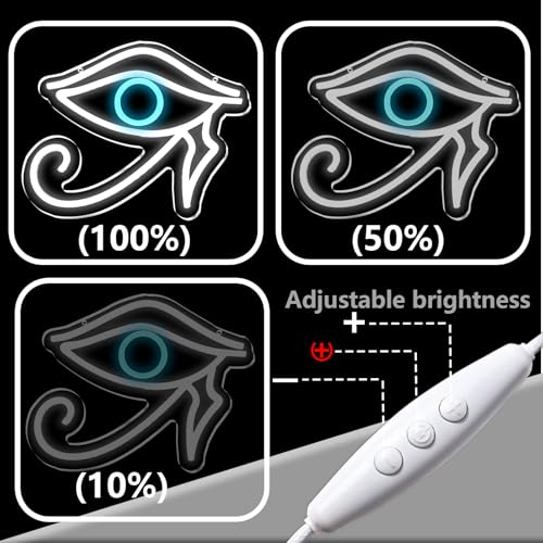 Evil Eye Neon Sign Wall Decor USB Dimmable LED Light for Game Room & Party