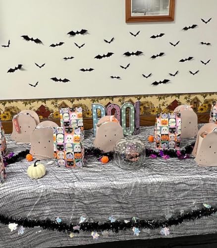 Halloween Party Ghost Bags & Pastel Paper Plates with Napkins - Decorations Supplies