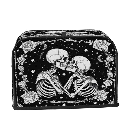 Halloween Skull Skeleton 2-Slice Wide Slot Toaster Cover - Dustproof Kitchen Protector - A04