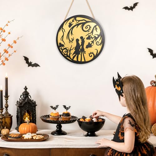 Halloween Door Sign - Nightmare Before Holiday Christmas Wreath Decor