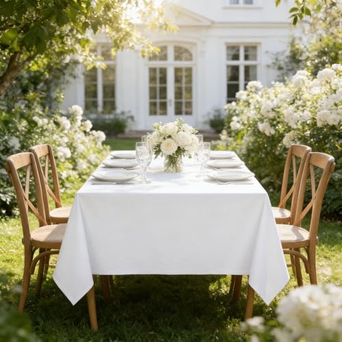 Disposable Waterproof Tablecloths Set - Red White Black, 54x108 Inch, 12 Pack