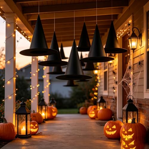 12PCS Halloween Witch Hat Decorations Hanging Party Props