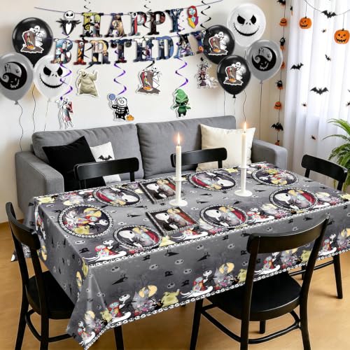 Halloween & Birthday Party Tableware Set - 110 Pieces with Plates Cups Balloons