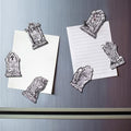 Halloween Fridge Magnets Set - Wooden Skeleton Tombstone & Witch Decor, Style 5