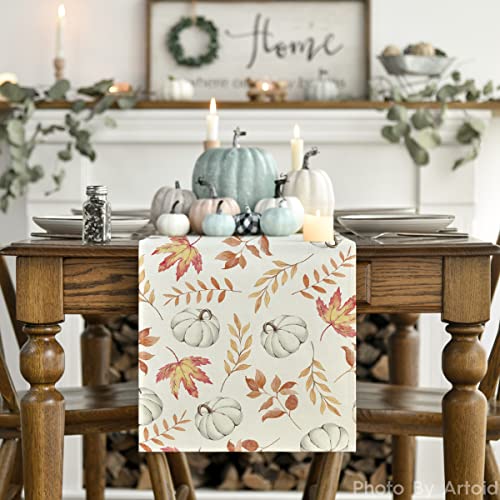 13x108 Inch Fall Table Runner - Orange Polyester Home Decor