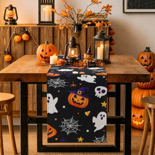 Halloween Table Runner Set - 13x72 Inch Festive Dining Decor for Fall Party
