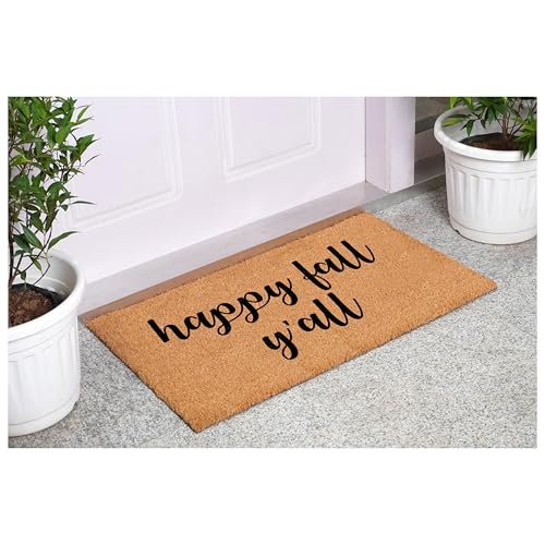 Fall Doormat 30x48 Inches - Happy Fall Yall with Variation 2'6" x 4' Rectangular