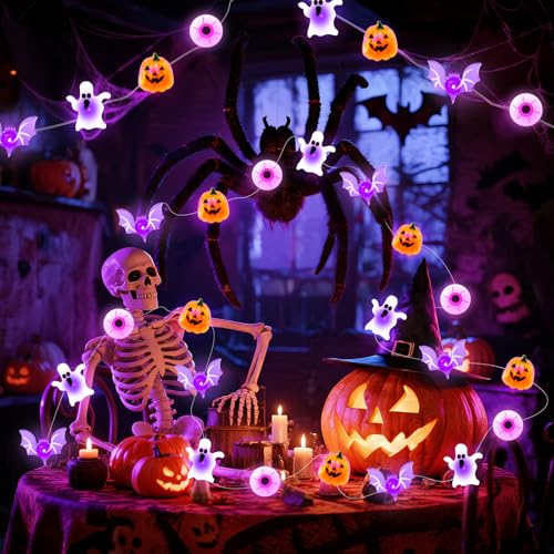 Halloween String Lights Ghost Variation - 16ft 50 LED Outdoor Decor