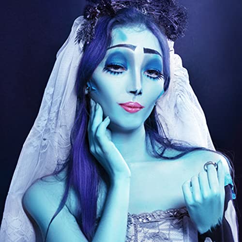 MEICOLY 2pcs Blue Eyeshadow Sticks for Halloween & Cosplay - Metallic Shimmer Waterproof Eye Makeup