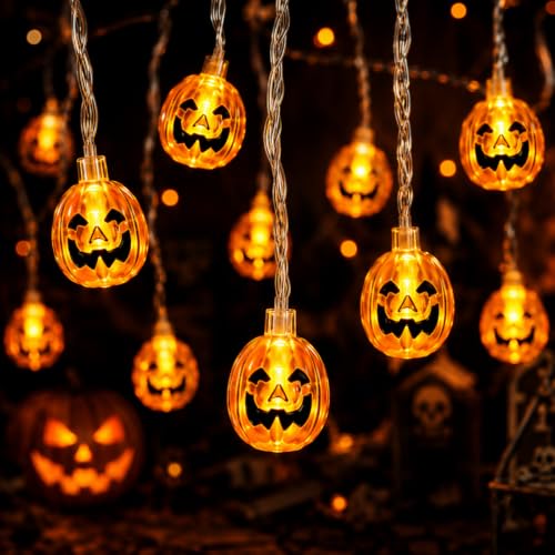 Halloween String Lights 9.8FT 20 LED Orange Battery Operated Fairy Lights