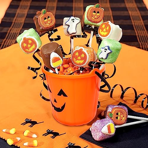 Halloween Pumpkin Trick or Treat Buckets - Set of 12, Smile Jack-O-Lantern Design