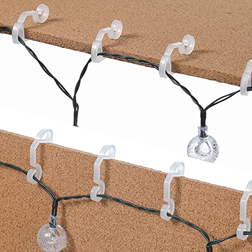 300 Pieces Christmas Light Clips Outdoor Gutter Hooks - White, Reusable & Waterproof