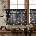 Black Sheer Window Valance 52x14 Inches Pack of 2 - Bats Halloween Decor