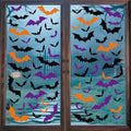 Halloween Window Clings - 6 Sheets, Bat Silhouettes, Reusable Decorations for Indoor & Outdoor Windows