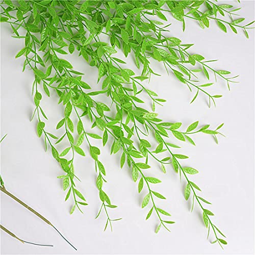 Willow Branches - Green 10 Pack Artificial Hanging Vines for Indoor Outdoor Decor