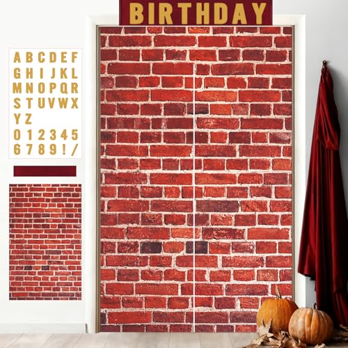 Wizard Door Party Backdrop Banner - Enchanting Brick Wall Decoration for Magical Themed Events