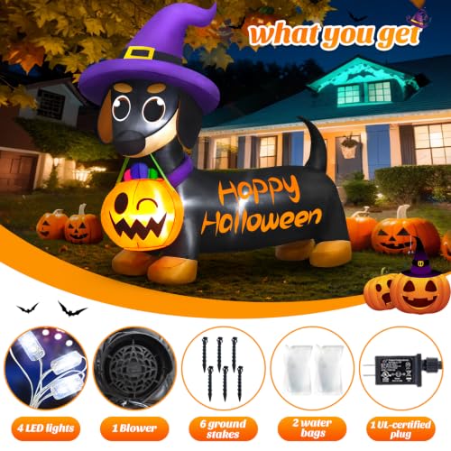 Halloween Inflatable Dachshund Dog Outdoor Decoration - 5 FT