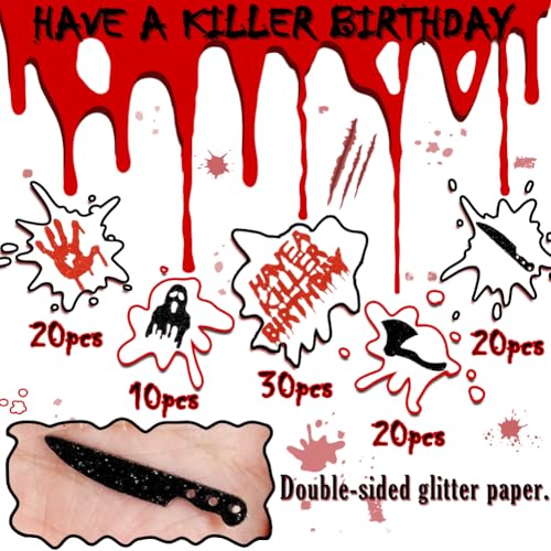 Halloween Birthday Confetti Set - Ghost, Bloody Handprint, Knife, Axe Decor
