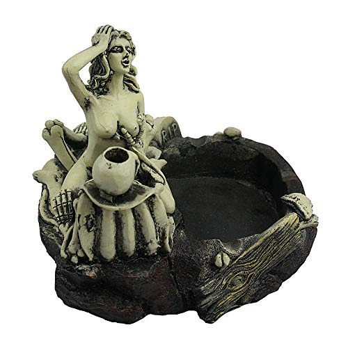 Skull Cigar Ashtray Halloween Decor Large Resin Stand for Indoor Outdoor Use