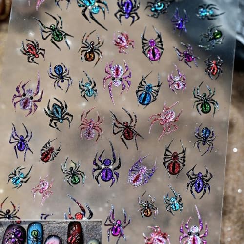 Halloween Nail Stickers 3D Self-Adhesive Spider Nail Art Decals - Style07