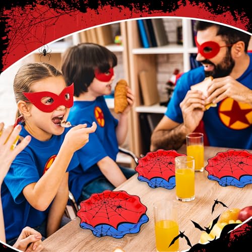 Halloween Spider Paper Plates 40 Pack - Disposable Dinnerware for Parties