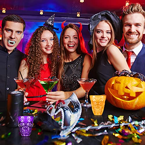 32-Pack Halloween Skull Shot Glasses Plastic Drinkware Party Supplies
