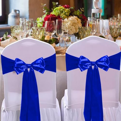 10 Pack Royal Blue Satin Table Runners 12x108 Inches for Weddings & Parties