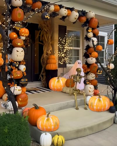 Round 12-Inch Large Artificial Pumpkin Fall Decor Foam Pumpkin