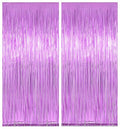 Light Purple Tinsel Backdrop 8ft 2 Pack - Metallic Party Decoration & Photo Booth