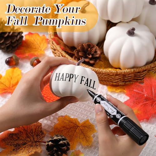 80 Pcs White Fall Artificial Pumpkins - 3.15 Inch Foam Decor Set - Liliful
