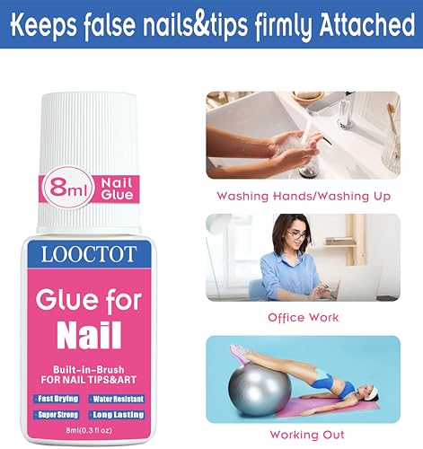 Super Strong Nail Glue for Tips & Acrylic Nails - Waterproof & Fast-Drying