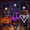 Minetom 3 Pack Halloween Window Lights - Pumpkin Ghost Hat with Timer