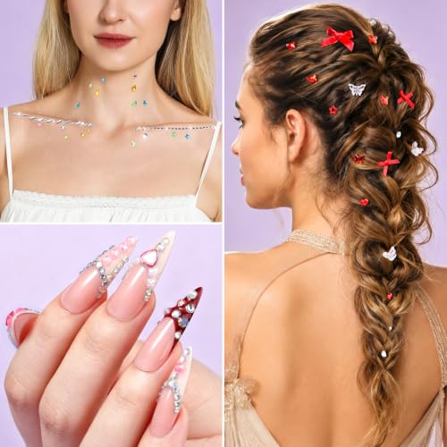 Self-Adhesive Face Gems and Rhinestone Stickers for Makeup and Body Art - 15 Sheets