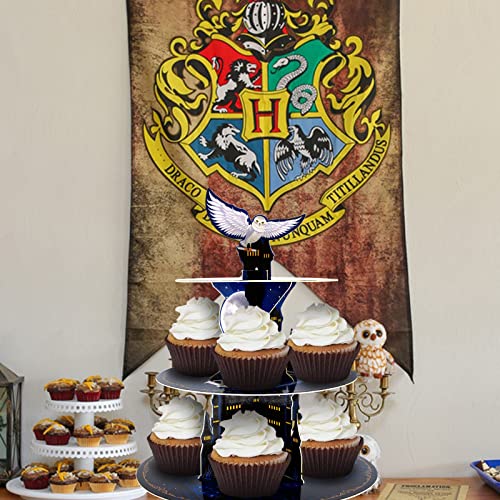 Magical Wizard School 3-Tier Cupcake Stand for Parties and Decor