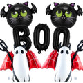 Halloween Balloons Set with Ghost Bat Boo Decorations, Reusable Foil Party Supplies