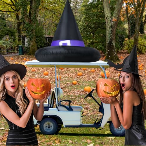 Inflatable Halloween Witch Hat for Golf Cart - 3.6 x 4 ft Outdoor Decor