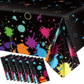 10 Pcs Neon Glow Party Tablecloths 108x54 Inches Disposable - Paint Splatter Design