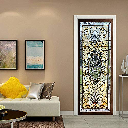 COLORSPRING 3D Door Stickers Peel and Stick - Antique Door Decal Cover Dm-062