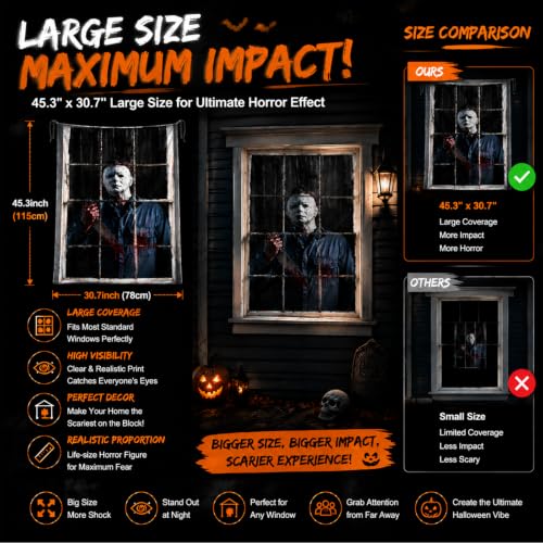 Halloween Horror Curtain Decoration - Black Window & Door Cover for Haunted House