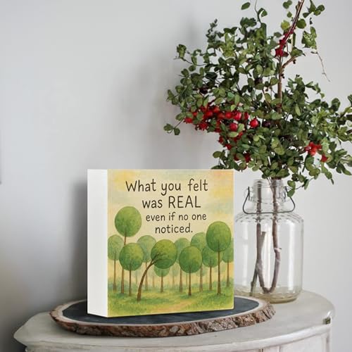 Tree Motivational Wooden Sign - Positive Affirmations Self-Love Decor, 5x5 Inch