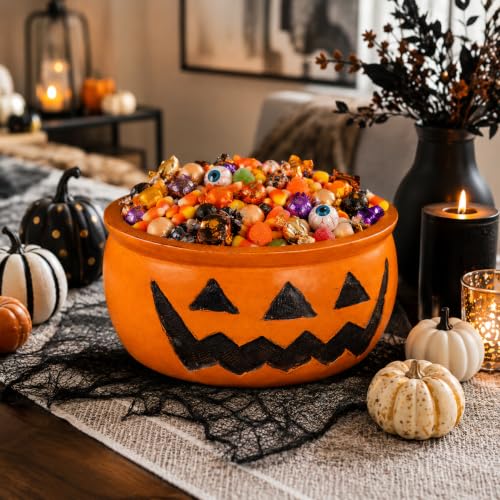 Halloween Candy Bowl Trick or Treat Decorative Spooky Dish 9.25 Inch